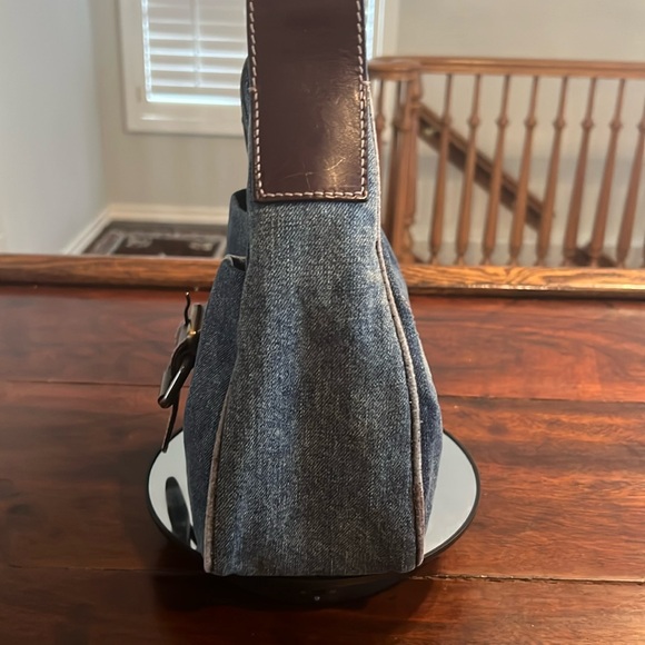 Fendi Vintage Hobo Bag Blue Denim & Leather - Picture 7 of 15